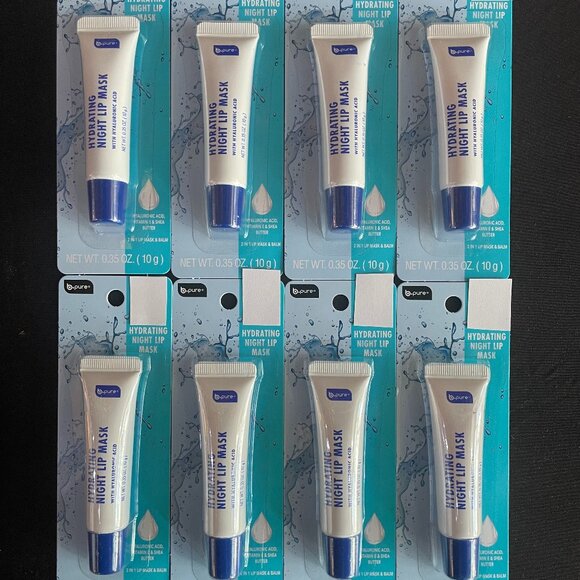 NEW B Pure Hydrating Night Lip Mask Hyaluronic Acid Shea Butter Lot of 4 pcs - Picture 2 of 2
